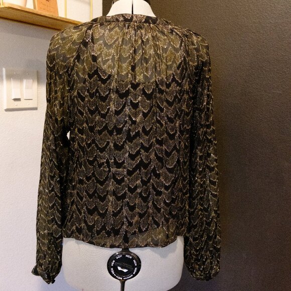 Evereve gold and black metallic blouse - Picture 4 of 5